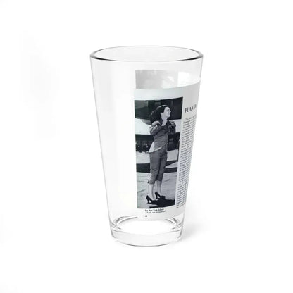 Faith Domergue #232 - Pages 68 & 69 Pages 11 & 12 of 14+5 B&W Photos & Long Article on her from Pageant Digest Mag. April '51 (Vintage Female Icon) Pint Glass 16oz - Go Mug Yourself