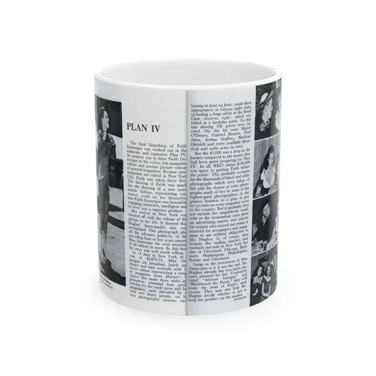 Faith Domergue #232 - [Pages 68 & 69] Pages 11 & 12 of 14+5 B&W Photos & Long Article on her from Pageant Digest Mag. April '51 (Vintage Female Icon) White Coffee Mug 11oz - Go Mug Yourself