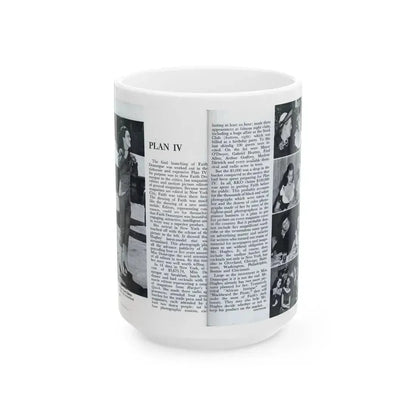 Faith Domergue #232 - [Pages 68 & 69] Pages 11 & 12 of 14+5 B&W Photos & Long Article on her from Pageant Digest Mag. April '51 (Vintage Female Icon) White Coffee Mug 15oz - Go Mug Yourself