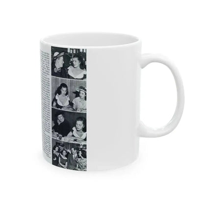 Faith Domergue #232 - [Pages 68 & 69] Pages 11 & 12 of 14+5 B&W Photos & Long Article on her from Pageant Digest Mag. April '51 (Vintage Female Icon) White Coffee Mug - Go Mug Yourself