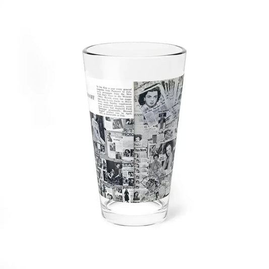 Faith Domergue #233 - Pages 70 & 71 Pages 13 & 14 of 14+Compilation Tons of Mag. Covers & More from Pageant Digest Mag. April '51 (Vintage Female Icon) Pint Glass 16oz 16oz - Go Mug Yourself