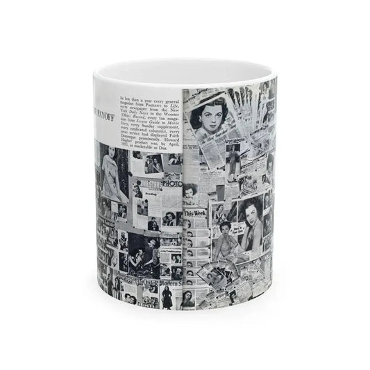 Faith Domergue #233 - [Pages 70 & 71] Pages 13 & 14 of 14+Compilation Tons of Mag. Covers & More from Pageant Digest Mag. April '51 (Vintage Female Icon) White Coffee Mug 11oz - Go Mug Yourself