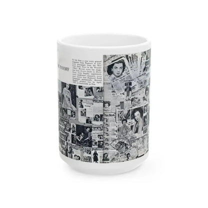 Faith Domergue #233 - [Pages 70 & 71] Pages 13 & 14 of 14+Compilation Tons of Mag. Covers & More from Pageant Digest Mag. April '51 (Vintage Female Icon) White Coffee Mug 15oz - Go Mug Yourself