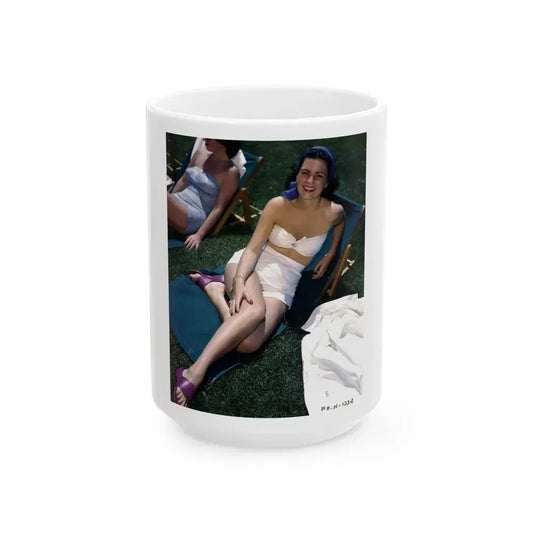 Faith Domergue #237 (Vintage Female Icon) White Coffee Mug 15oz - Go Mug Yourself