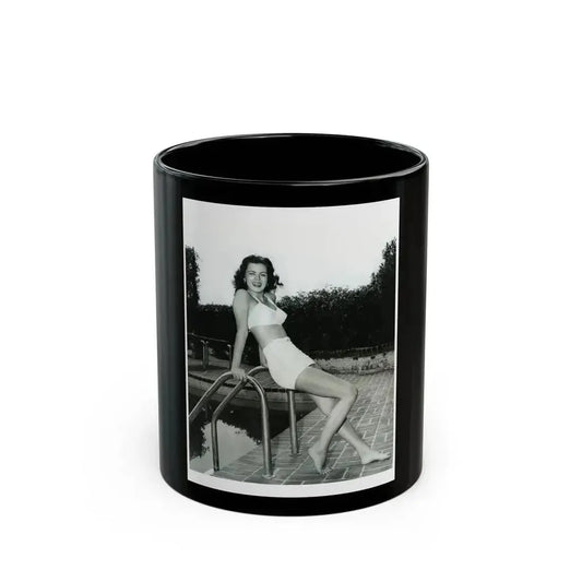 Faith Domergue #238 - Remade B&W 8x10 Full Full Body 2-Piece Swimsuit Cheesecake Photo HQ Re-Print (Vintage Female Icon) Black Coffee Mug 11oz - Go Mug Yourself