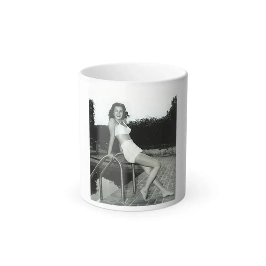 Faith Domergue #238 - Remade B&W 8x10 Full Full Body 2-Piece Swimsuit Cheesecake Photo HQ Re-Print (Vintage Female Icon) Color Changing Mug 11oz 11oz - Go Mug Yourself