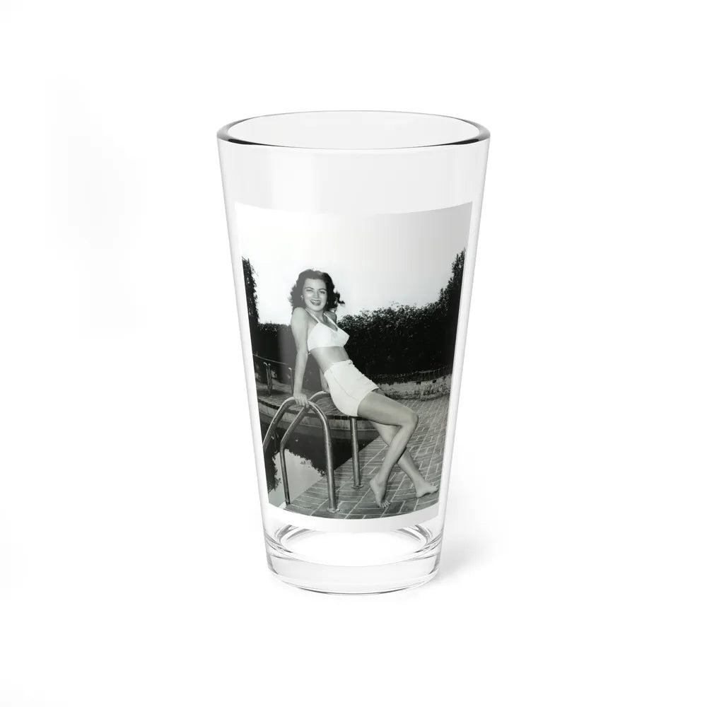 Faith Domergue #238 - Remade B&W 8x10 Full Full Body 2-Piece Swimsuit Cheesecake Photo HQ Re-Print (Vintage Female Icon) Pint Glass 16oz-16oz-Go Mug Yourself