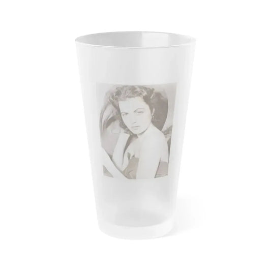 Faith Domergue #239 - Vintage B&W 8x10 Upper Body Promo Photo for ''Where Danger Lives'' '50 (Vintage Female Icon) Frosted Pint Glass 16oz 16oz Frosted - Go Mug Yourself