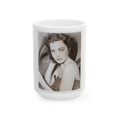 Faith Domergue #239 - Vintage B&W 8x10 Upper Body Promo Photo for ''Where Danger Lives'' '50 (Vintage Female Icon) White Coffee Mug 15oz - Go Mug Yourself