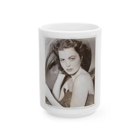 Faith Domergue #239 - Vintage B&W 8x10 Upper Body Promo Photo for ''Where Danger Lives'' '50 (Vintage Female Icon) White Coffee Mug 15oz - Go Mug Yourself