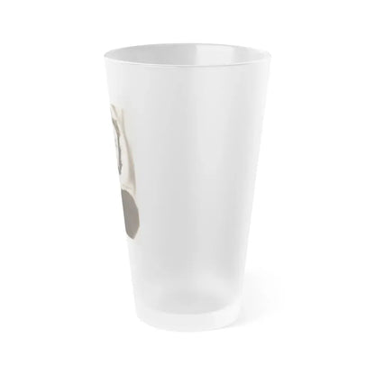 Faith Domergue #240 - Vintage B&W Upper Body Portrait Photo from 50's (Vintage Female Icon) Frosted Pint Glass 16oz - Go Mug Yourself