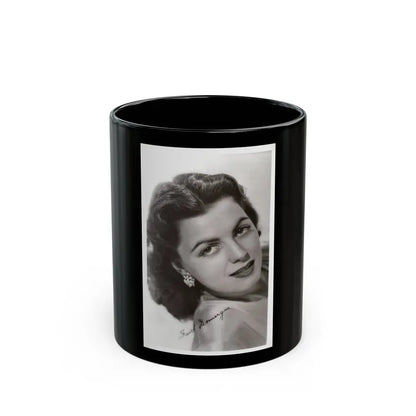Faith Domergue #241 - Vintage B&W 3.5x5 Portrait Photo Postcard (Vintage Female Icon) Black Coffee Mug 11oz - Go Mug Yourself