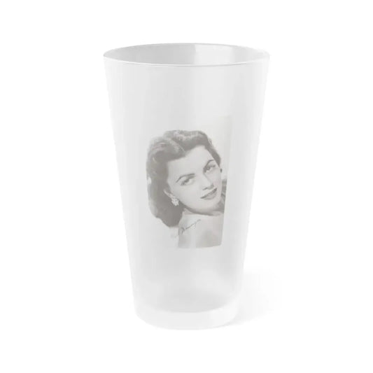 Faith Domergue #241 - Vintage B&W 3.5x5 Portrait Photo Postcard (Vintage Female Icon) Frosted Pint Glass 16oz 16oz Frosted - Go Mug Yourself