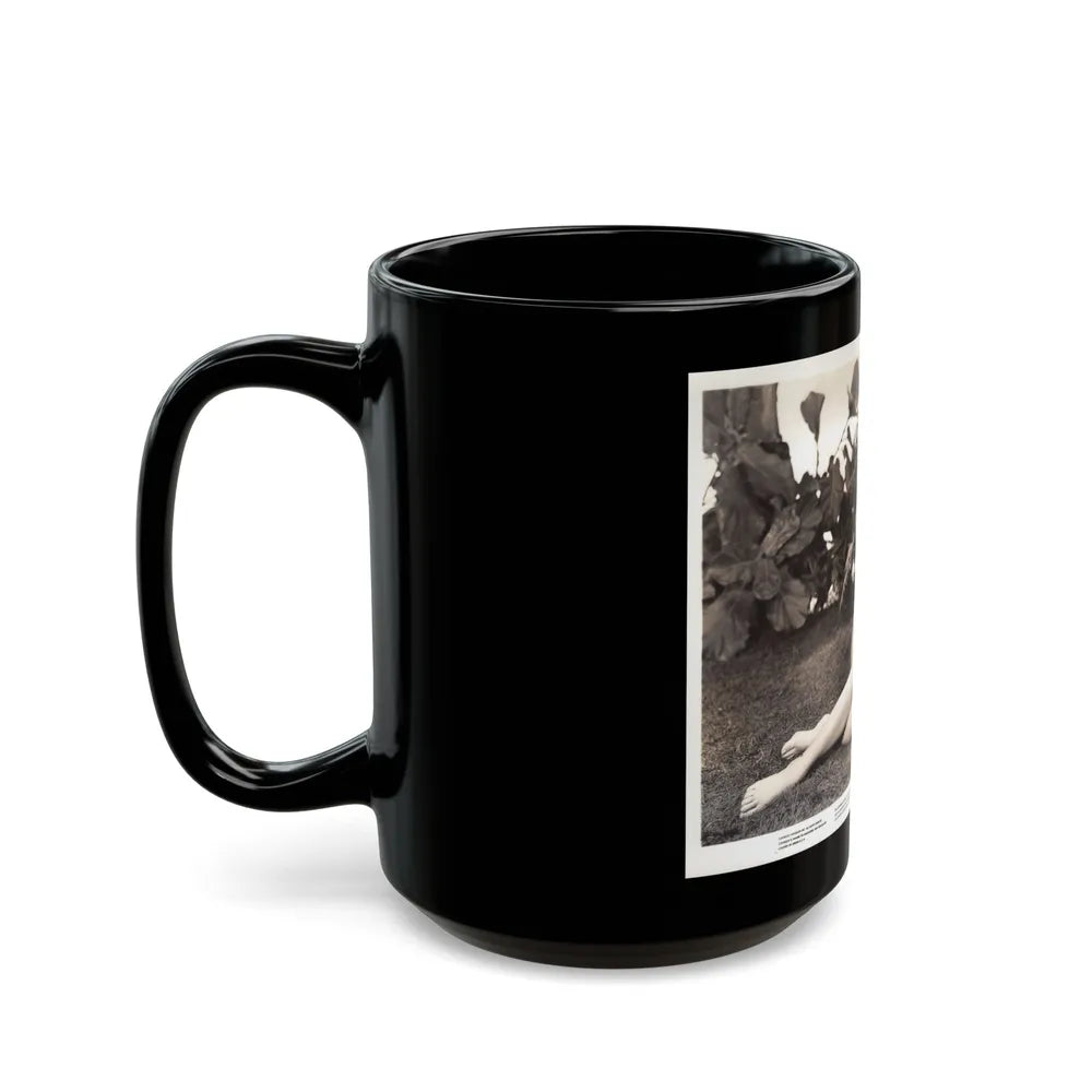 Faith Domergue #242 - Vintage B&W 8x10 Full Body 1-Piece Hawian Style Leggy Barefoot Swimuit Cheesecake Photo (Vintage Female Icon) Black Coffee Mug-Go Mug Yourself