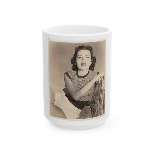 Faith Domergue #32 (Vintage Female Icon) White Coffee Mug 15oz - Go Mug Yourself