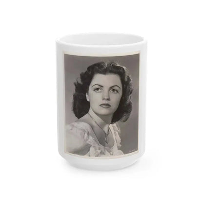 Faith Domergue #38 (Vintage Female Icon) White Coffee Mug 15oz - Go Mug Yourself
