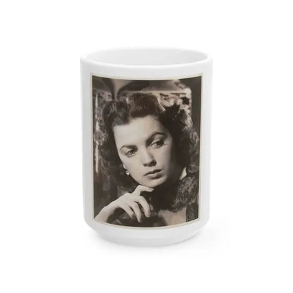 Faith Domergue #42 (Vintage Female Icon) White Coffee Mug 15oz - Go Mug Yourself