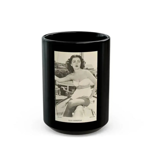 Faith Domergue #47 1 (Vintage Female Icon) Black Coffee Mug 15oz - Go Mug Yourself