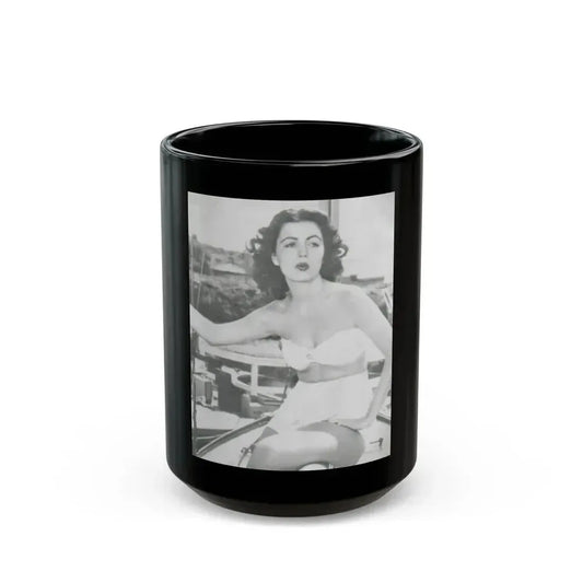 Faith Domergue #47 (Vintage Female Icon) Black Coffee Mug 15oz - Go Mug Yourself
