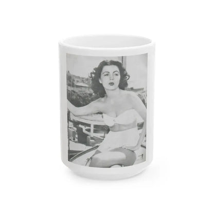 Faith Domergue #47 (Vintage Female Icon) White Coffee Mug 15oz - Go Mug Yourself