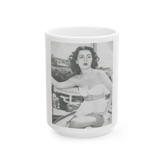 Faith Domergue #47 (Vintage Female Icon) White Coffee Mug 15oz - Go Mug Yourself