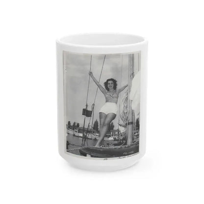 Faith Domergue #57 (Vintage Female Icon) White Coffee Mug 15oz - Go Mug Yourself