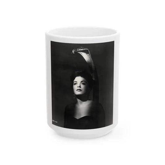 Faith Domergue #65 (Vintage Female Icon) White Coffee Mug 15oz - Go Mug Yourself