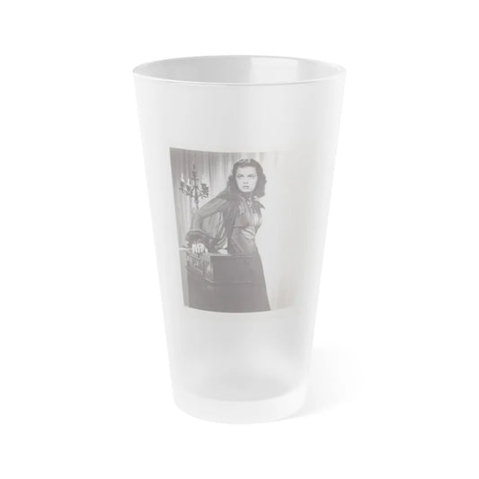 Faith Domergue #72 (Vintage Female Icon) Frosted Pint Glass 16oz-16oz-Frosted-Go Mug Yourself