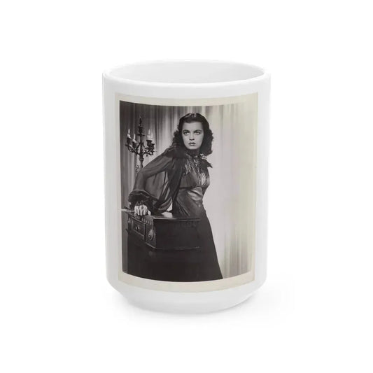 Faith Domergue #72 (Vintage Female Icon) White Coffee Mug 15oz - Go Mug Yourself