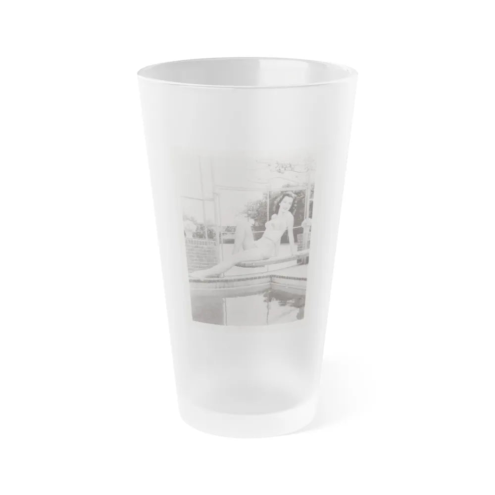 Faith Domergue #73 (Vintage Female Icon) Frosted Pint Glass 16oz-16oz-Frosted-Go Mug Yourself