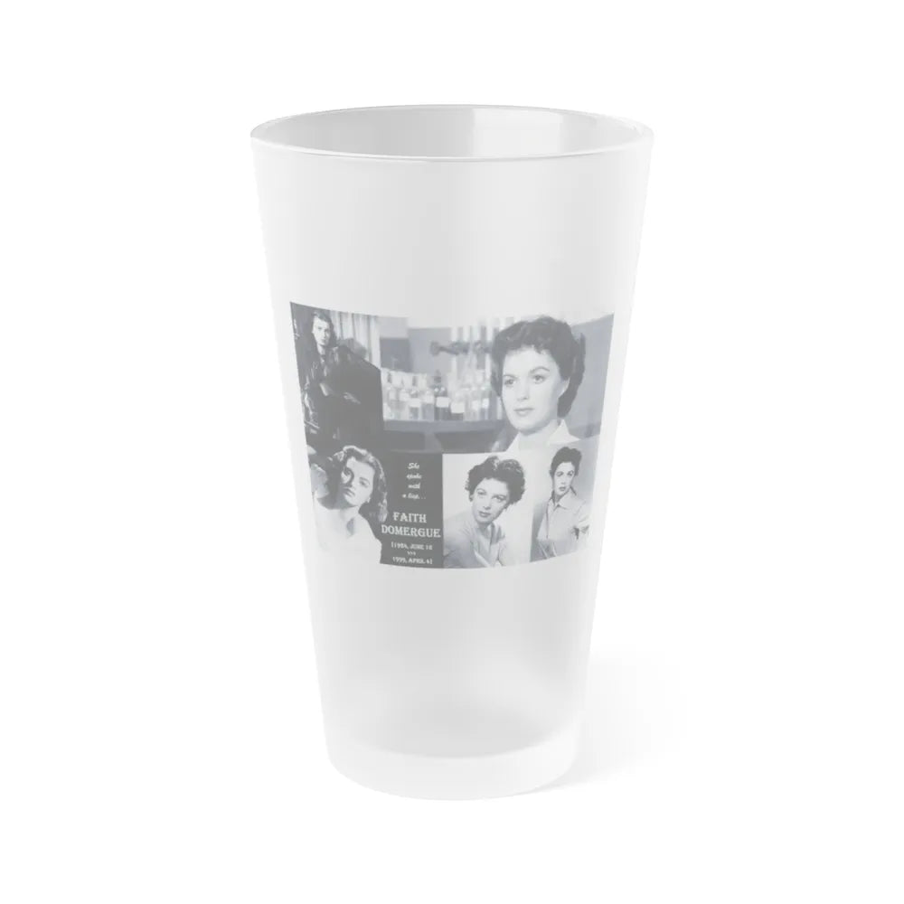 Faith Domergue #82 - Wallpaper (Vintage Female Icon) Frosted Pint Glass 16oz-16oz-Frosted-Go Mug Yourself