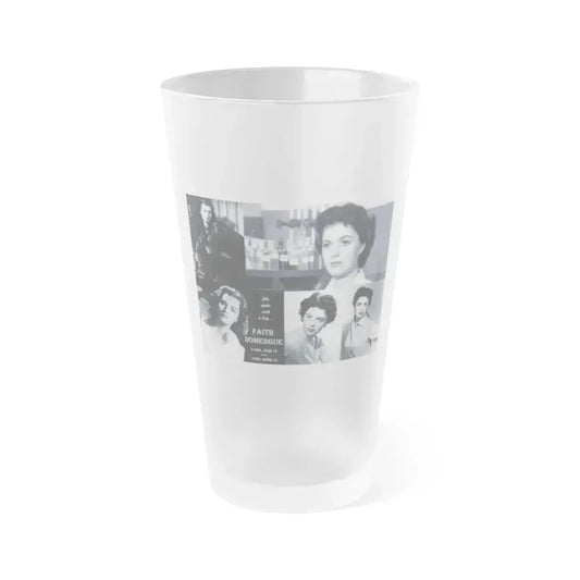 Faith Domergue #82 - Wallpaper (Vintage Female Icon) Frosted Pint Glass 16oz 16oz Frosted - Go Mug Yourself