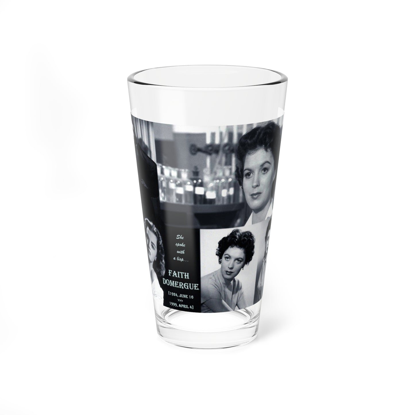 Faith Domergue #82 - Wallpaper (Vintage Female Icon) Pint Glass 16oz-16oz-Go Mug Yourself