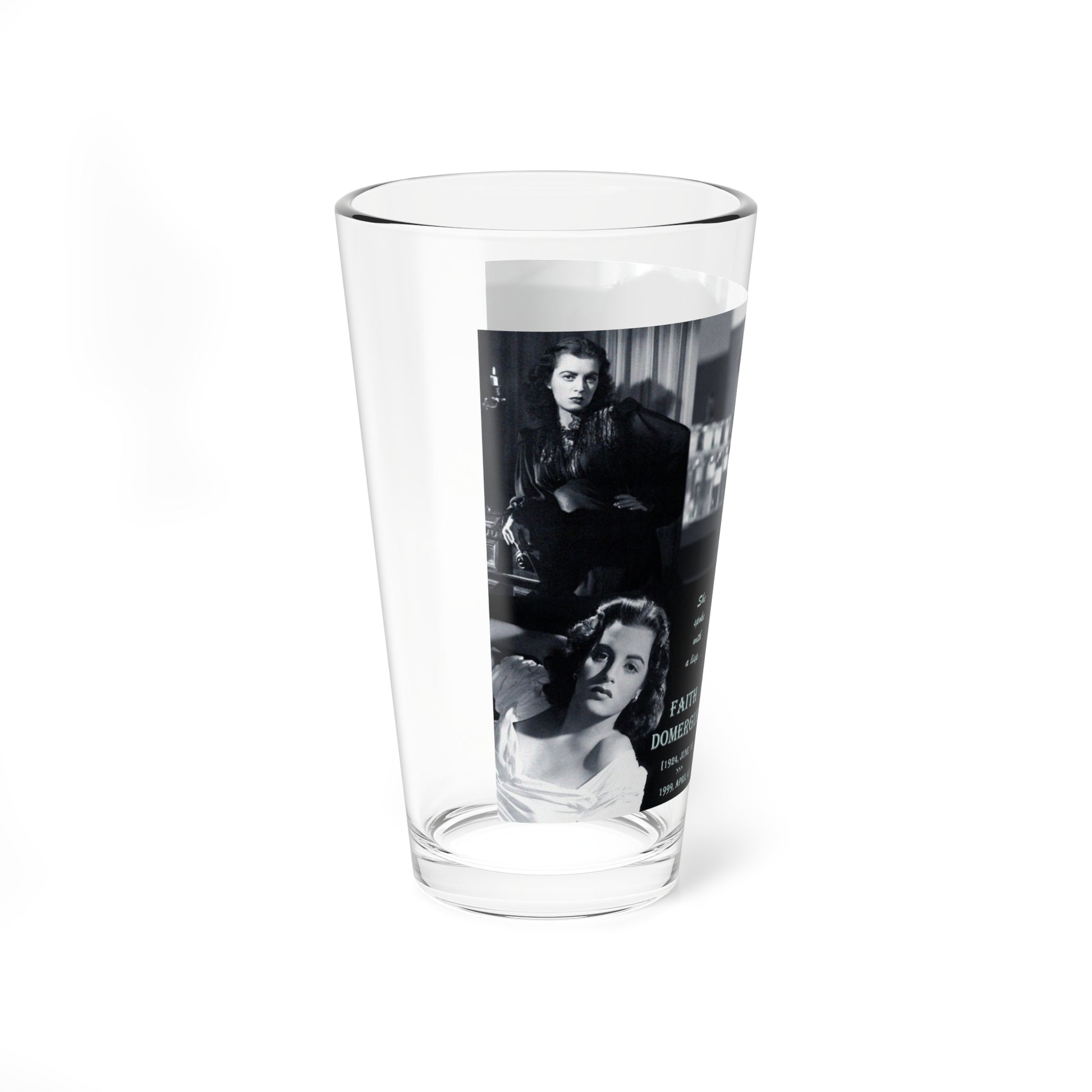 Faith Domergue #82 - Wallpaper (Vintage Female Icon) Pint Glass 16oz-Go Mug Yourself