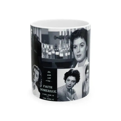 Faith Domergue #82 - Wallpaper (Vintage Female Icon) White Coffee Mug 11oz - Go Mug Yourself