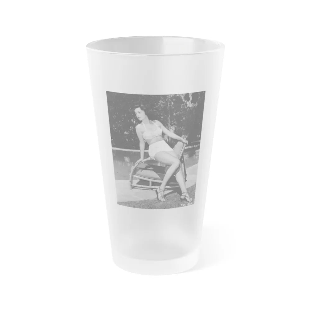 Faith Domergue #89 (Vintage Female Icon) Frosted Pint Glass 16oz-16oz-Frosted-Go Mug Yourself