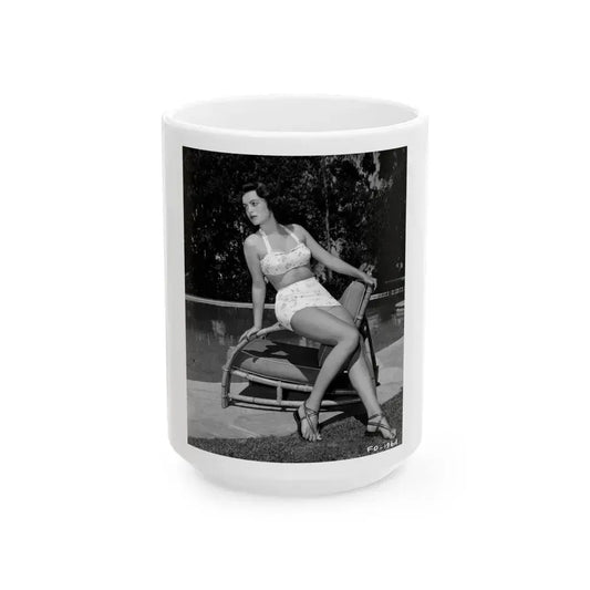 Faith Domergue #89 (Vintage Female Icon) White Coffee Mug 15oz - Go Mug Yourself