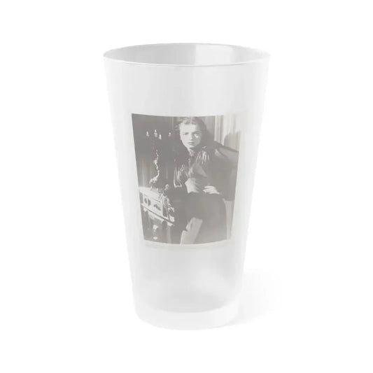 Faith Domergue #95 (Vintage Female Icon) Frosted Pint Glass 16oz 16oz Frosted - Go Mug Yourself