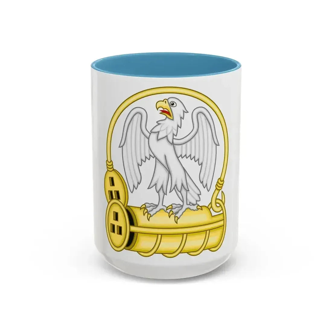 Falcon and Fetterlock Badge of Edward IV - Accent Coffee Mug 15oz Light Blue - Go Mug Yourself