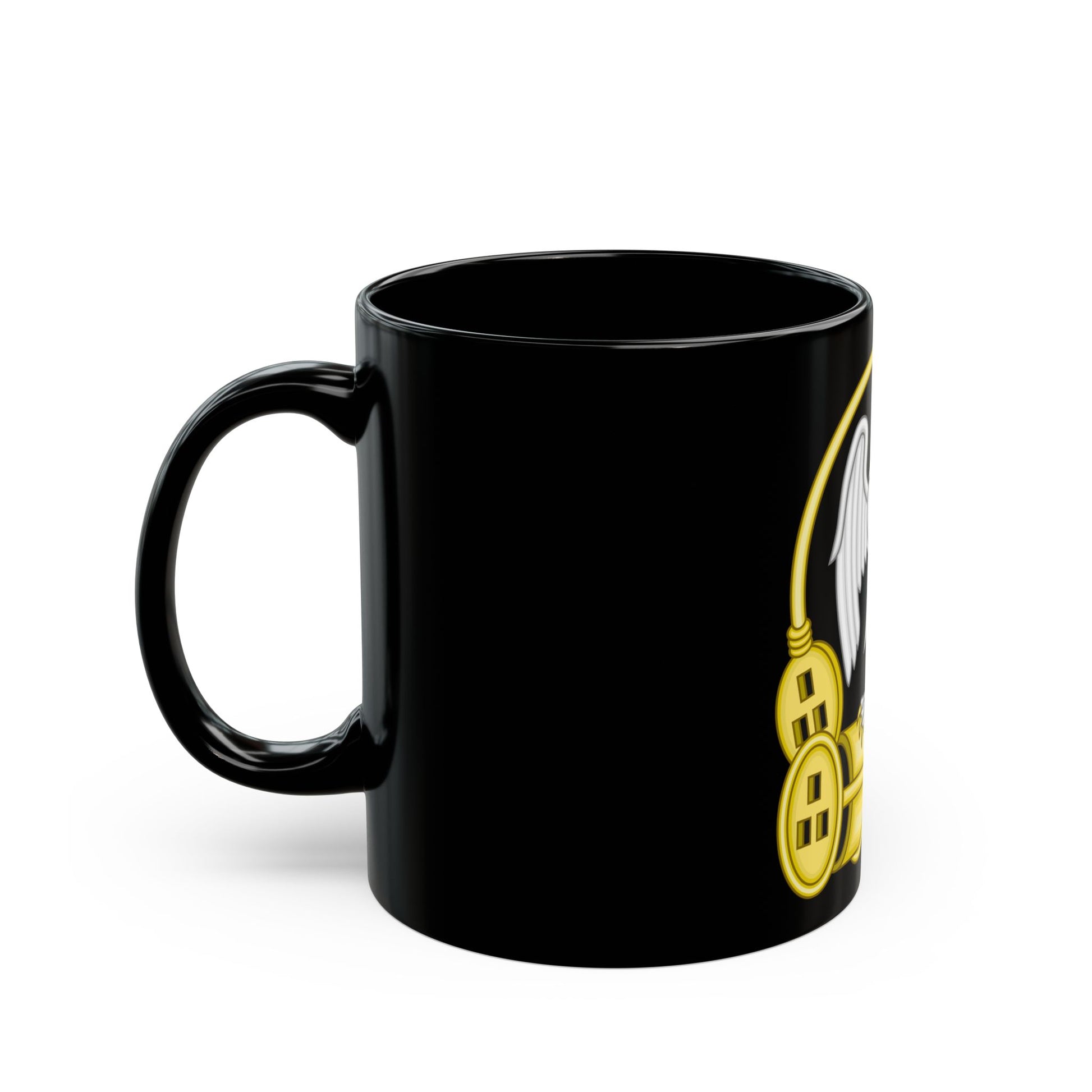 Falcon and Fetterlock Badge of Edward IV - Black Coffee Mug-Go Mug Yourself