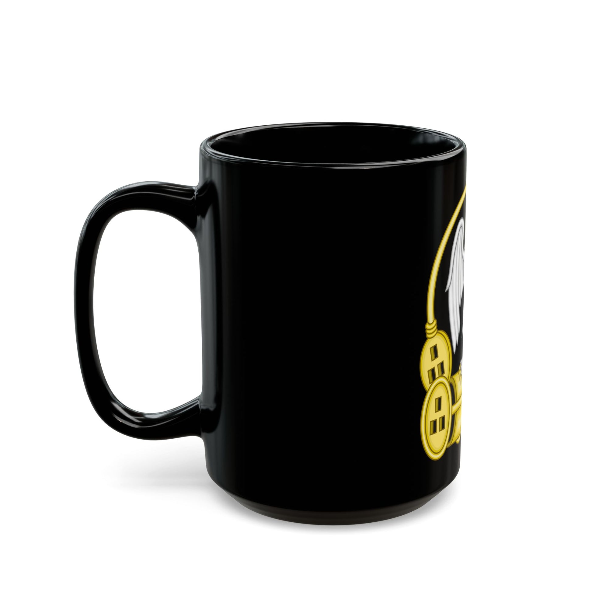Falcon and Fetterlock Badge of Edward IV - Black Coffee Mug-Go Mug Yourself