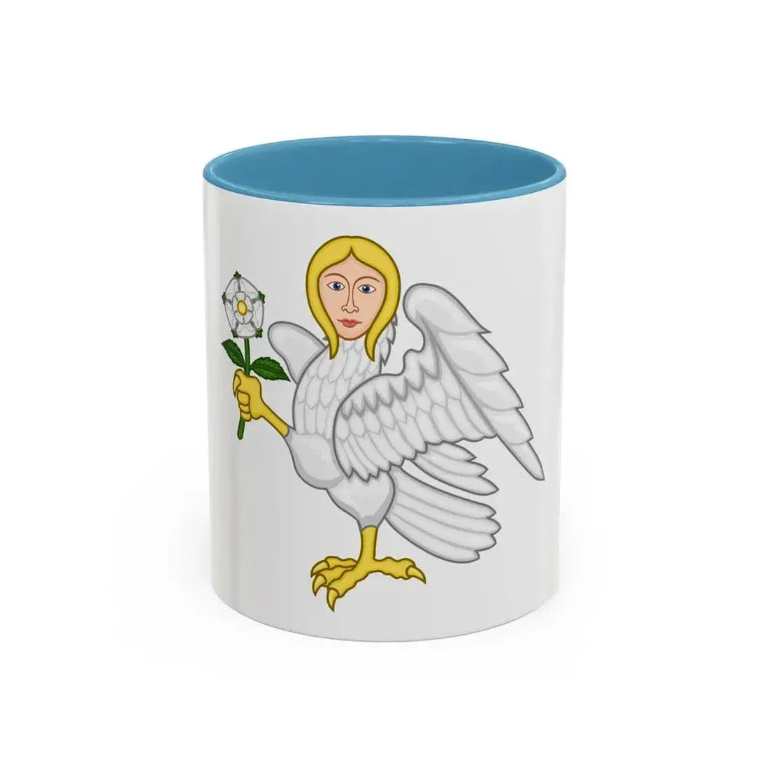 Falcon with a virgin's face Badge of Richard III - Accent Coffee Mug 11oz Light Blue - Go Mug Yourself
