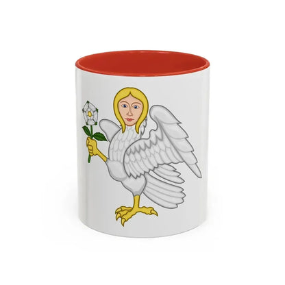 Falcon with a virgin's face Badge of Richard III - Accent Coffee Mug 11oz Red - Go Mug Yourself