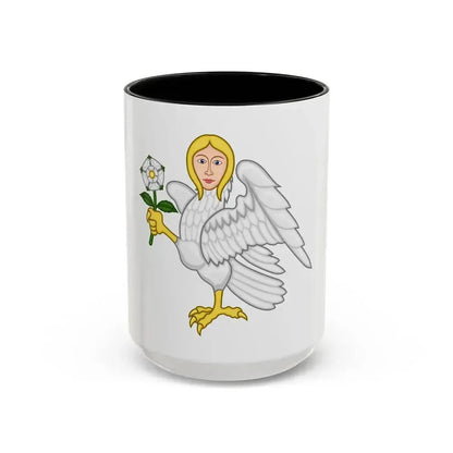 Falcon with a virgin's face Badge of Richard III - Accent Coffee Mug 15oz Black - Go Mug Yourself