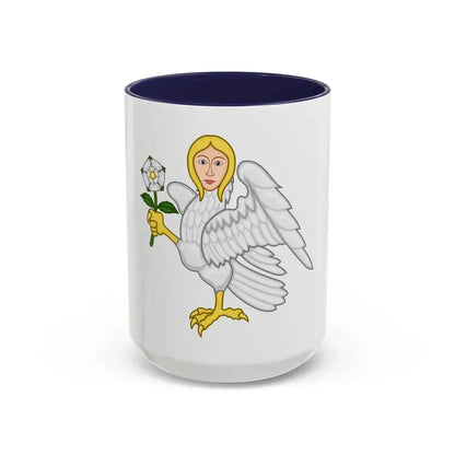 Falcon with a virgin's face Badge of Richard III - Accent Coffee Mug 15oz Navy - Go Mug Yourself