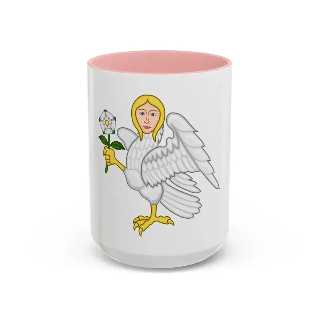 Falcon with a virgin's face Badge of Richard III - Accent Coffee Mug 15oz Pink - Go Mug Yourself