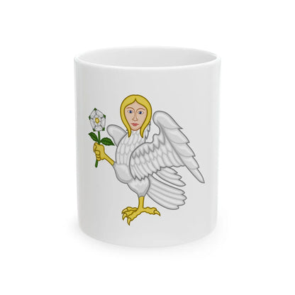 Falcon with a virgin's face Badge of Richard III - White Coffee Mug 11oz - Go Mug Yourself