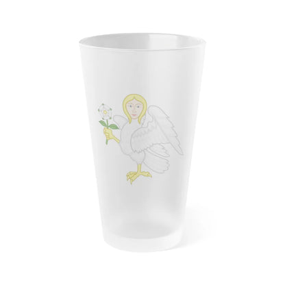 Falcon with a virgin's face Badge of Richard III - Frosted Pint Glass 16oz-16oz-Frosted-Go Mug Yourself