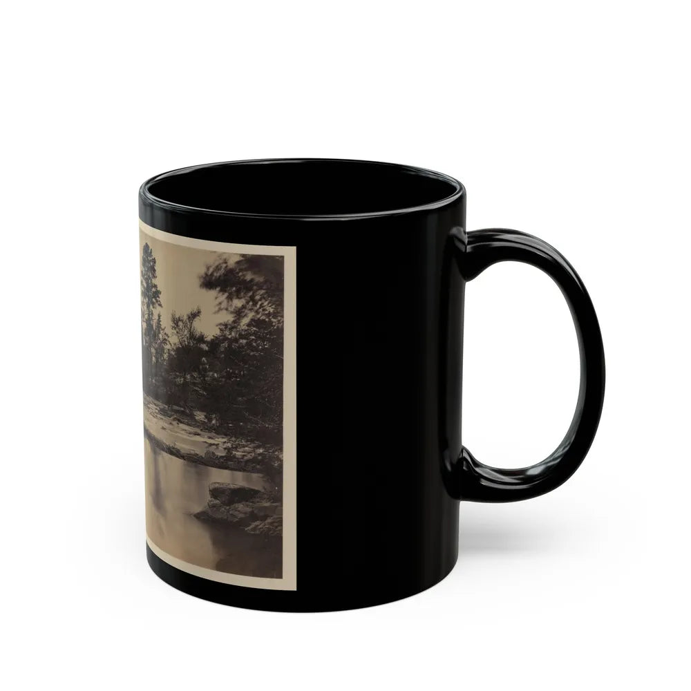 Fallen Tree Across Hazel River, Virginia (U.S. Civil War) Black Coffee Mug-Go Mug Yourself