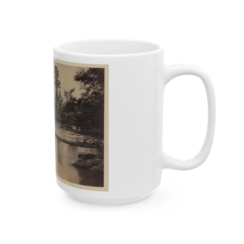 Fallen Tree Across Hazel River, Virginia (U.S. Civil War) White Coffee Mug-Go Mug Yourself